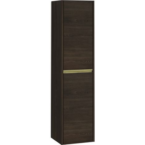 Columna Baño Suspendida 1 Puerta 140 x 34,9 x 32,2cm Wengué nature Tirador Oro