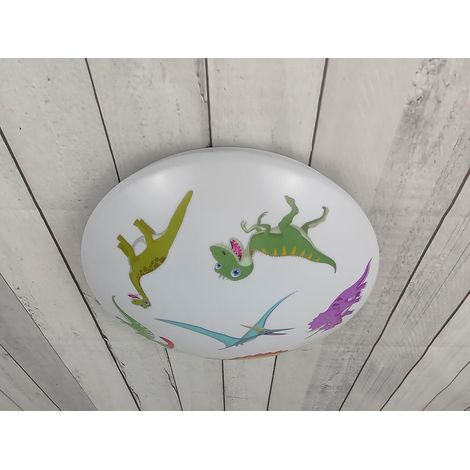 Coole LED Deckenleuchte mit Dino Motiv fürs Kinderzimmer, bunt Ø 35cm (1/5)