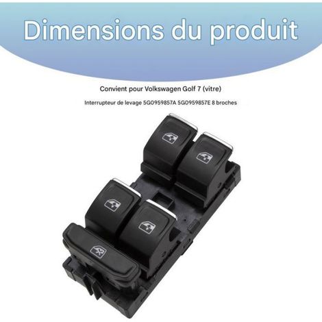 Interrupteur De Fenêtre - Pour Volkswagen Passat Touran Tiguan Arteon - Skoda Karoq Kodiaq - Seat Leon - Référence OE 5G0959857C - Unité (1/5)