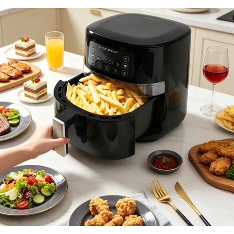 Friteuse sans huile Aigostar 1600W 4L, écran tactile intelligent, interrupteur de sécurité micro-switch, cuisson saine et sûre pour un usage domestique quotidien (1/3)