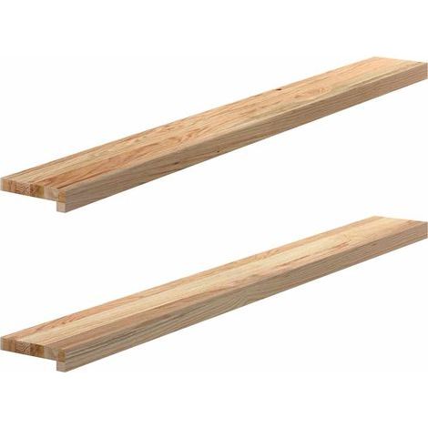 Appuis de fenêtre 2 pcs non traité 140x15x2cm bois chêne massif (1/5)