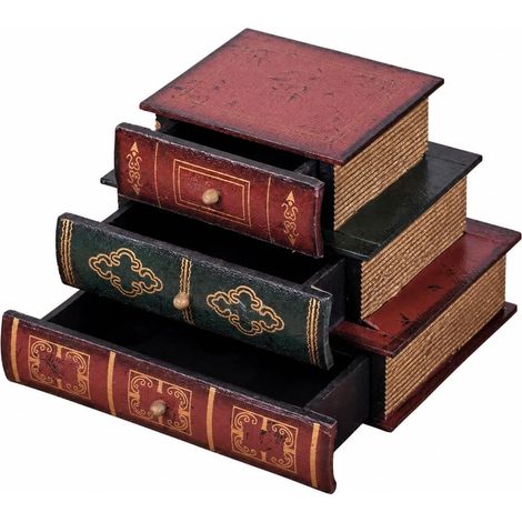Multifunctional Book-Shaped Storage Box, Decorative Book Organizer, Realistic Book Storage Box with Drawers for Bookshelf (1/5)