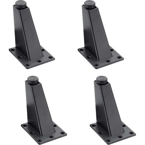 4 Pièces Noir,Pieds de Meubles Réglables en Alliage d'Aluminium - Table de Canapé (1/3)