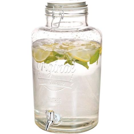 Excellent-houseware Dispensador vintage de vidrio transparente 8L (1/2)