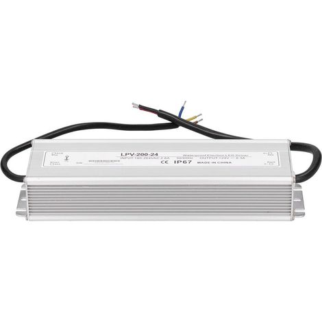 Alimentation étanche LED 200W 24V DC pour éclairage extérieur LPV-200-24