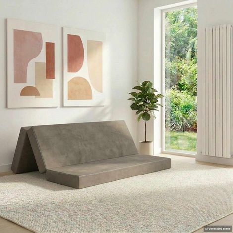 vidaXL Canapé-lit pliable 160 x 67 x 45 cm Gris clair (1/5)