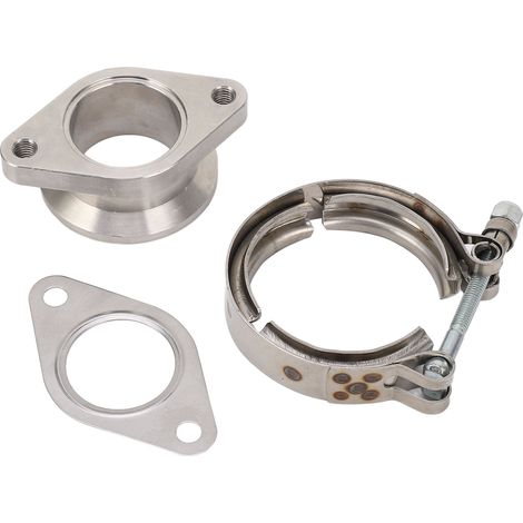 Bride de soupape de dérivation d'échappement de 42 mm, 2 boulons reliés à un collier en V MVS, avec clip de joint et adaptateur de soupape de dérivation d'échappement étanche. (1/5)