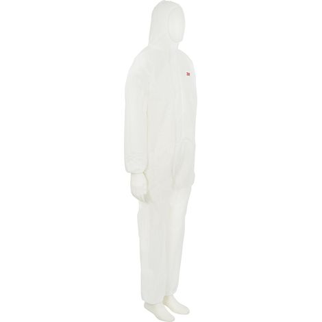 3M – Combinaison de protection jetable XL homme en tissu SMS blanc – Type de fermeture zip – Protection anti-liquide EN 13034:2005 (1/9)
