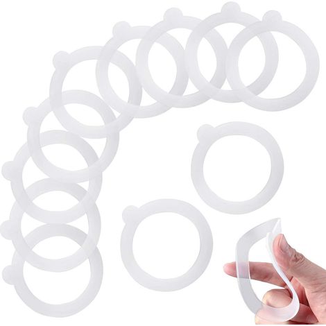 Lot de 12 joints de rechange en silicone pour bocaux, joint en silicone, 9,5 x 9,5 cm, pour bocaux à pince en verre de 0,35/0,5/1/1,5/bocaux de 2 litres (blanc) (1/5)