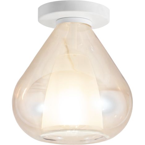 Lila - Plafonnier rond d.20cm Fabas Luce - Applique avec ampoule LED E27 MAX 40W - Ambre
