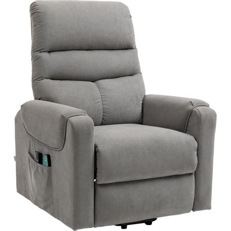 Fauteuil TV avec fonction massage et aide à se lever, réglable électriquement avec fonction chauffante et inclinable, gris foncé, 79 x 97 x 103 cm (1/5)