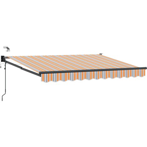 Elektrische ausziehbare Markise Blau und Orange 3 x 2,5 m (1/5)