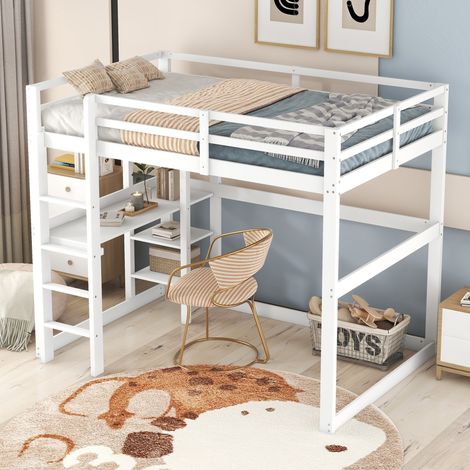 letto contenitore 140x200 con scrivania e ripiani HAVRYA (1/5)
