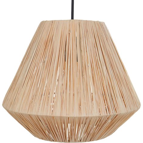 Lámpara colgante con base de hierro fabricada en paja natural estilo boho Damit (1/5)