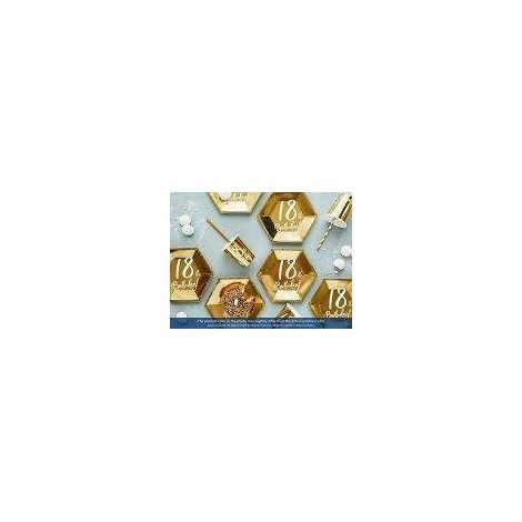 Assiettes en carton dorées pour 18e anniversaire (6 pièces) (1/3)