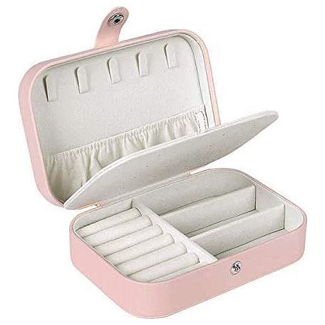 Schmuckkästchen, Reise-Schmuckkästchen für Damen, Schmuckaufbewahrungskästchen für Damen, kleines Schmuckkästchen, zur Aufbewahrung von Ringen, Ohrringen, Halsketten und Armbändern (1/5)