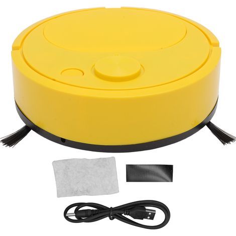 Multifunctional robot vacuum cleaner, USB charging, Mini smart sweeping for parquet, tile, carpet, yellow (1/5)