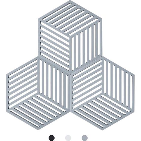 Kitchen Pot Coaster Tapis de Protection en Silicone Teffa (Gris, Raya Hexagonal: 160x138x8mm) (1/5)