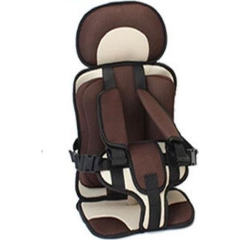 Siège auto pour enfants 3-12 ans Tissu de maille et éponge Installation facile avec sangles de soutien Couleur café/beige (1/3)