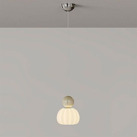 Suspension crème à une tête, petite suspension nordique en verre, suspension LED en résine pour chambre, éclairage tricolore, suspension réglable pour salon, suspension pour îlot de cuisine. (Café au (1/5)