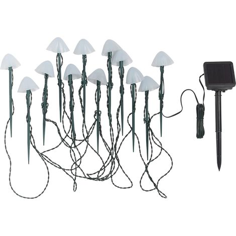 BEBUSINGOTO 12 warmweiße LED-Solar-Pilzlichter