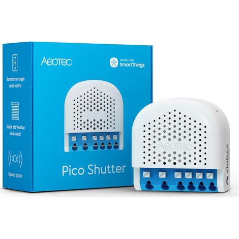 AEOTEC Pico Shutter - Controllo intelligente per tapparelle, tende da sole o porte del garage, Zigbee, HomeAssistant, controllo della scena, ripetitore, hub, works-with-SmartThings, Homey, Alexa (1/5)