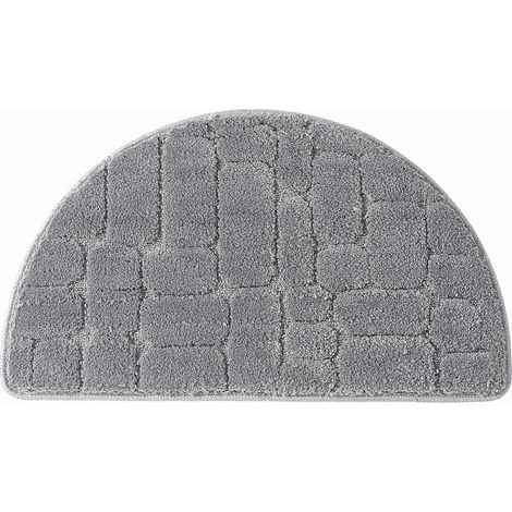 Tapis de sol absorbant en microfibre forme demi-lune (Gris)- d'entrée cuisine salle bain Gris (1/5)