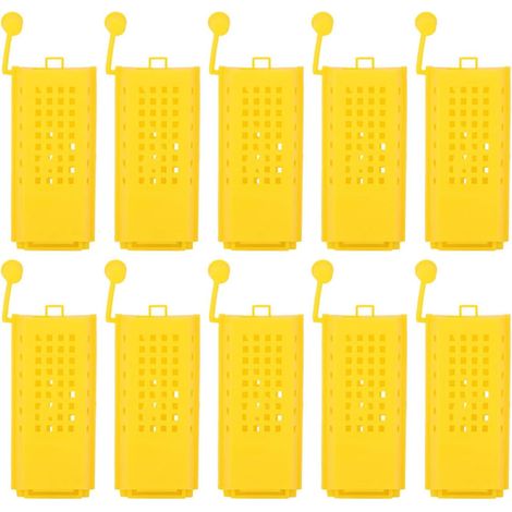 Set di 10 gabbie per api regine, kit di tazze di alimentazione in plastica per apicoltura, marcatore per gabbie per api regine, rullo di trasporto, trappola per insetti, scatola per insetti, attrezzi