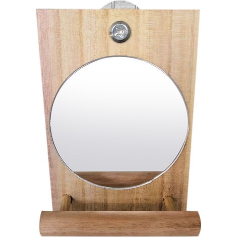 Miroir pour cage à oiseaux, avec perchoir et jouet suspendu pour l'activité et le divertissement.-AquaForge (1/5)