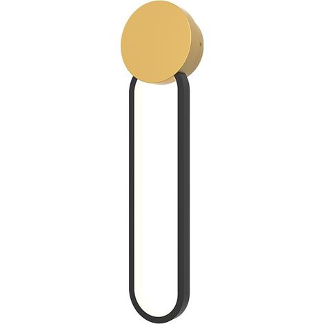 Applique Murale Intérieure LED 13W Variable Noir Mat et Doré Zambelis - Blanc chaud - 3000K (1/2)