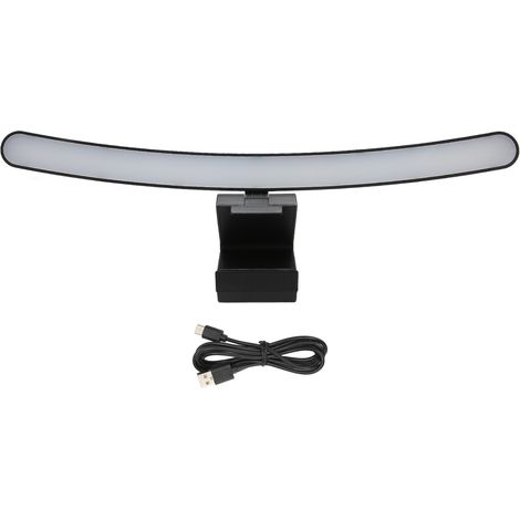 Barre d'éclairage incurvée pour écran - Dimmable, 3 températures de couleur, contrôle tactile, USB-C - Lampe de bureau pour ordinateur (1/5)