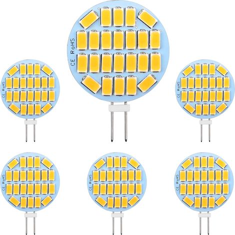 Ampoule LED G4 12V 3W, 24x5730 SMD 300LM Blanc Neutre 4000K, Non Dimmable, Équivalent 30W Halogène, Lot de 6 - Pour Hotte, Armoire, Éclairage Encastré