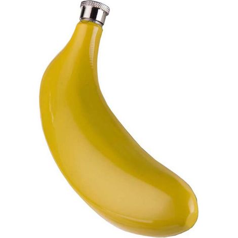 Botella de vino Begine 1X, petaca con forma de plátano, jarra de agua con forma de plátano, botella de bar de vino de frutas de acero inoxidable 304 de 5 oz, venta de liquidación.
