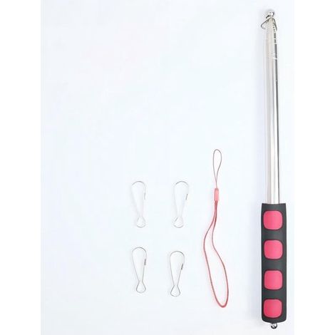 Mât télescopique de 2,5 mètres, idéal pour les voyages, les activités de plein air, l'enseignement et la formation, rouge. (1/4)