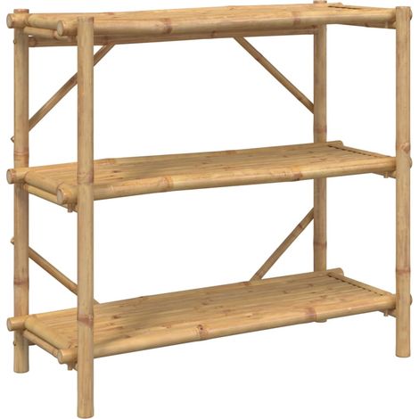 vidaXL 3-stufiges Regal aus braunem Bambus 100x40x90 cm