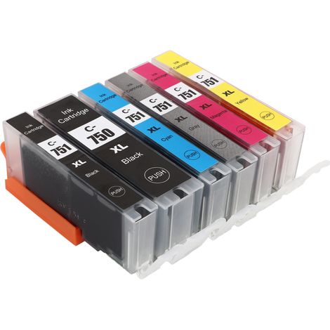 Cartouches d'encre pour imprimante PIXMA MG5470 (noir, noir, magenta, vert, 6 couleurs) - Impression fluide et résistante