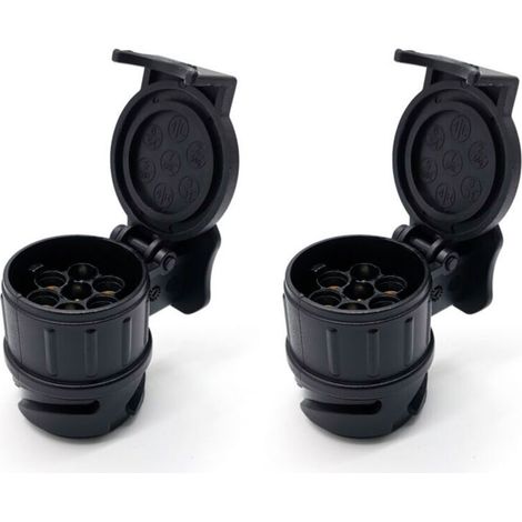 SABIR 2 pack Adaptateur 13 Broches vers 7 Broches pour Remorque Prise 13 Broches pour Remorque de Voiture-Tracteur-Caravane-Porte-Vélo (1/4)