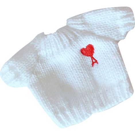 Plüschige Hundepullover – bequem, stylisch und niedlich – Weihnachtspullover für 23 cm große Puppen mit Herzchenmuster. (1/5)