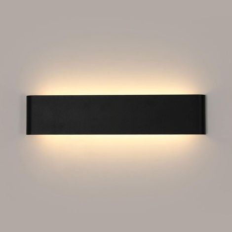 Applique Murale Intérieure 2 Pièces, 30CMLampes Murales, Luminaire Murales pour Salon, Chambre. Coucher, Salon, Blanc Chaud 3000k Noir [Classe énergétique E] (1/5)