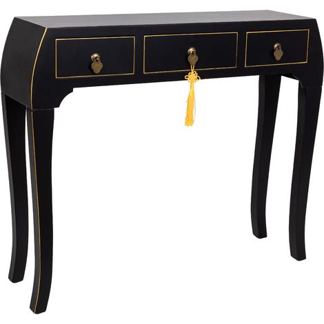 Recibidor de madera negro 96x26x80 cm (1/5)