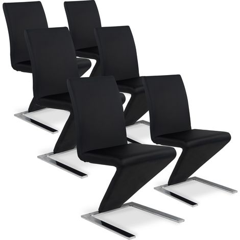 Lot de 6 chaises design Delano Noir (1/5)