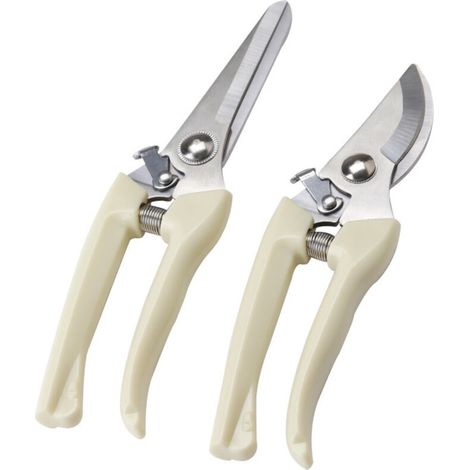 Pieces Gardening Scissors with Safety Closure, in Curved and Straight Blades, for Repairing Garden and Potted Plants (1/4)