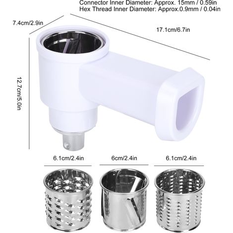 Piezas de acero inoxidable para batidora y picadora de carne con cuchillas y accesorios para cortar frutas y verduras, aptas para batidora n.º 5, ABS y acero inoxidable, tamaño 6 x 6,1 x 6,1 cm. (1/5)