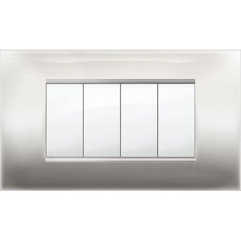 PLACCA MIVIDA PLANA ACCIAIO SATINATO 4P- 1,0 pz