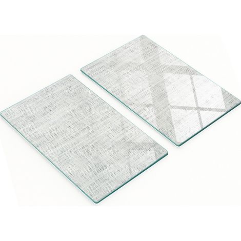 Planches décoratives multifonctions en verre et toile blanche pour la cuisine, 2 x 30 x 52 cm (1/5)