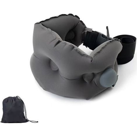 Cojín/respaldo lumbar inflable, de tira larga, portátil, plegable y con mecanismo de presión. (1/2)