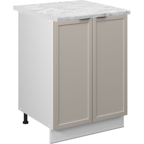 Meuble bas de cuisine Fame-Line, GrisBeige, 60 cm, PT Marbre, Vicco