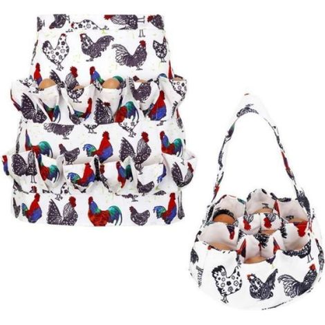 Tablier de Collecte d'Œufs - Panier de Collecte d'Œufs - 12 Poches + 7 Poches - Pour Élevage de Poules - Lot de 2 (1/5)