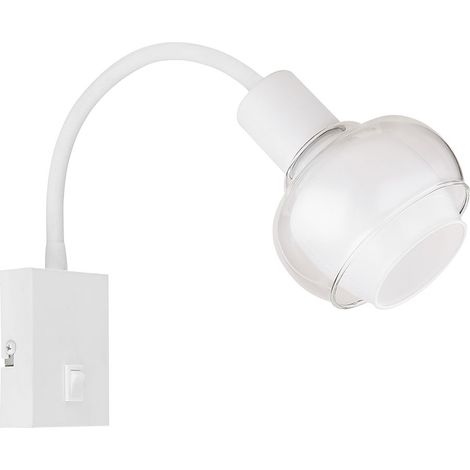 Wandleuchte Wandlampe Schlafzimmerleuchte Leselampe Flexo-Spot Weiß H 46,5 cm