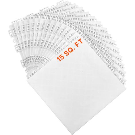 Pavés secs pour sol de hockey, 12 x 12 po, 15 pièces, surface d’entraînement polyvalente à emboîtement, dalles de danse, équipement pour tir (Gris frêne, 15 pi²/boîte) (1/5)